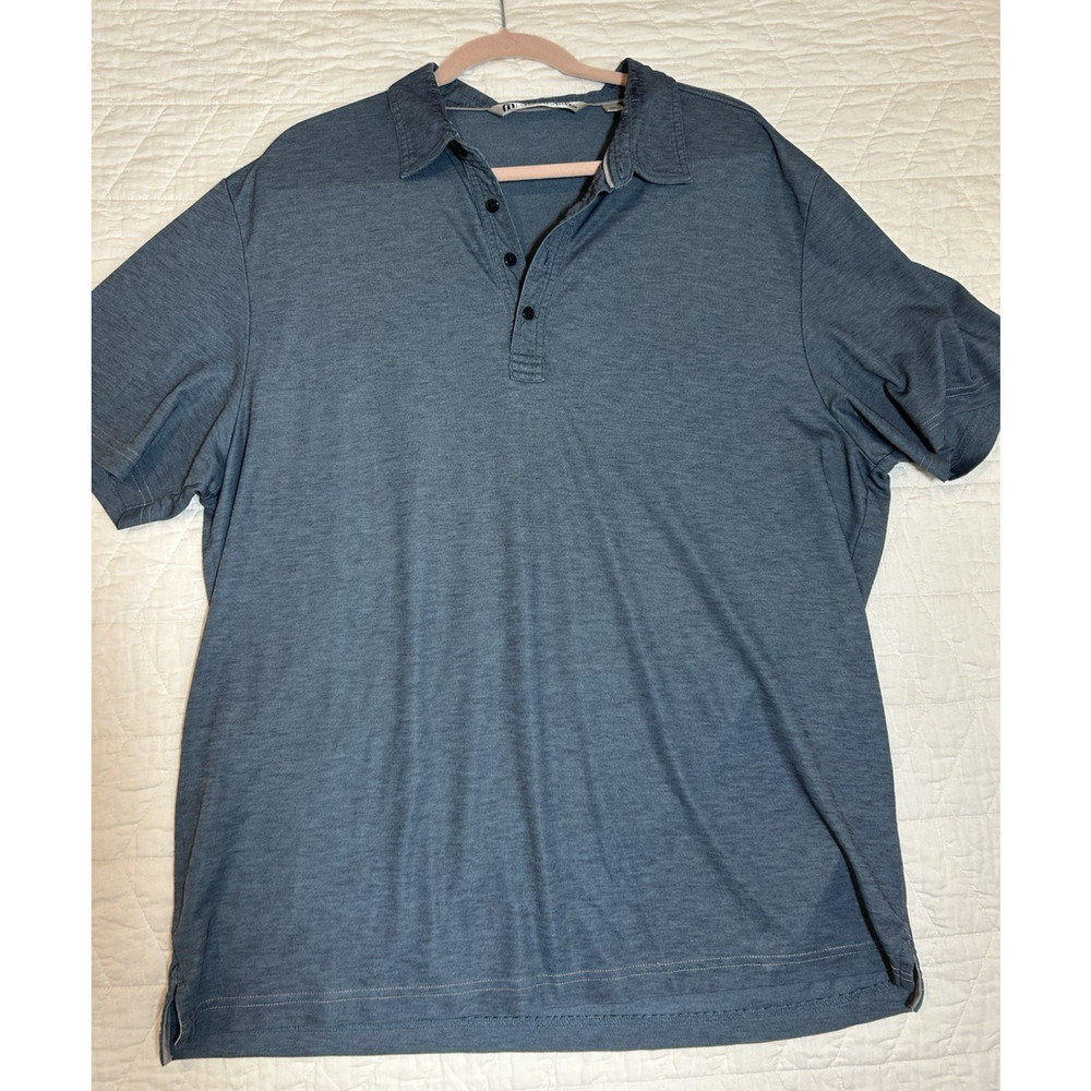 Travis Matthew Mens Pima Cotton/Polyester Polo Golf Shirt blue XXL